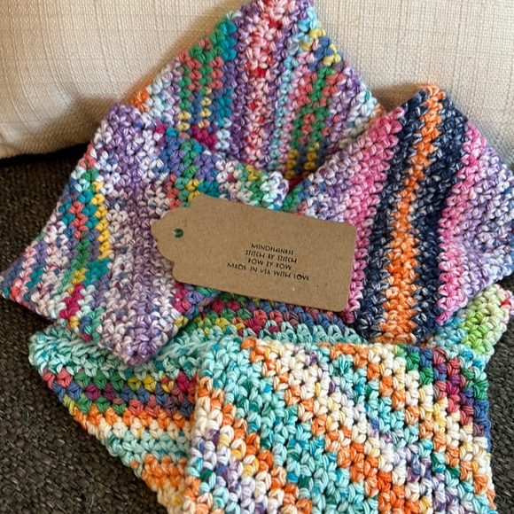 NWT 6 Coasters Made in USA with 100% recycled cotton! Perfect to use as trivet - Picture 3 of 3